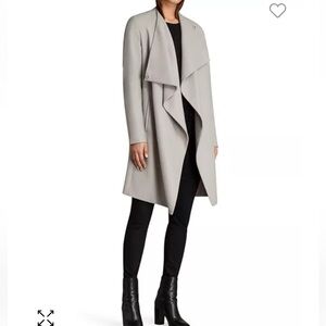AllSaints Ora Wool Blend Coat Pebble Gray Sz 4